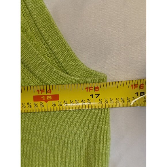 Madison Studio Lime Green Sleeveless Sweater Womens M silk blend - Picture 4 of 6